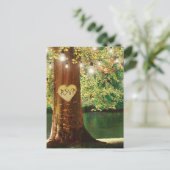 マウン素朴トレイクトゥインクルライツウェディングRSVP インビテーションポストカード (スタンド正面)