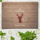 マウン素朴パーソナライズされたテンハウスファミリー キッチンタオル (折り畳み)