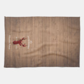 マウン素朴パーソナライズされたテンハウスファミリー キッチンタオル (横)