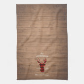 マウン素朴パーソナライズされたテンハウスファミリー キッチンタオル (縦)