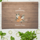 マウン素朴パーソナライズされたトハウスファミリー キッチンタオル (折り畳み)