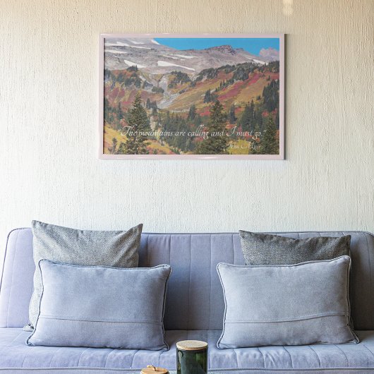 マウン絵を描トバレーランドスケープJohn Muir引用文 ポスター