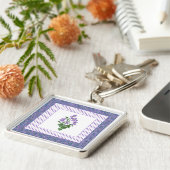 マウヴかわいらしヴィオレットフローラと水玉模様キーチェーン キーホルダー (側面)