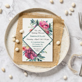 マウヴとブルゴーニュのフローラ結婚ズ 招待状