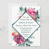 マウヴとブルゴーニュのフローラ結婚ズ 招待状 (正面)