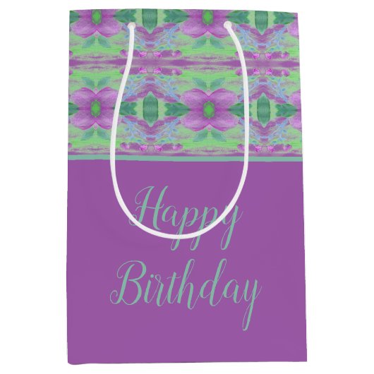 マウヴアンドターコイズ ミディアムペーパーバッグ (正面)