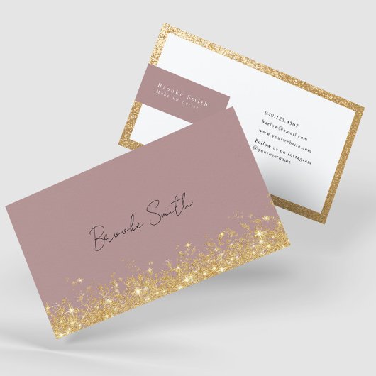 マウヴエレガントアンド金ゴールドラグジュアリー 名刺