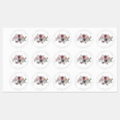 マウヴエレガントウォーター色フローラ差出人住所 ラベル (シート)