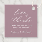 マウヴエレガントダスティバラ結婚ズ上品なメッセージカード フェイバータグ (裏面)