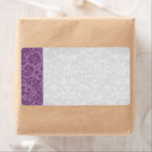 マウヴエレガントダマスクの結婚式 ラベル (インサイチュ)