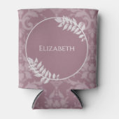 マウヴエレガントダマスクパーソナライズされたクーラーボックス 缶クーラー (正面)