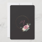 マウヴエレガント&ムーディブラック結婚式招待状 招待状 (裏面)