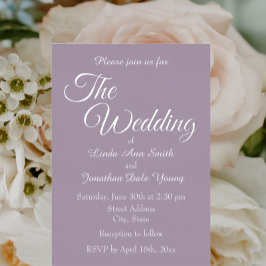 マウヴシンプルスタイル結婚ズ 箔招待状