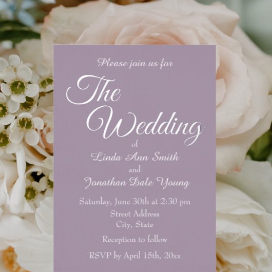 マウヴシンプルスタイル結婚ズ 箔招待状