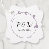 マウヴシンプルハートリースモノグラム結婚ズ フェイバータグ (正面)