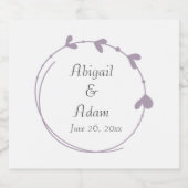 マウヴシンプルハートリース結婚ズ スパークリングワインラベル (シングルラベル)