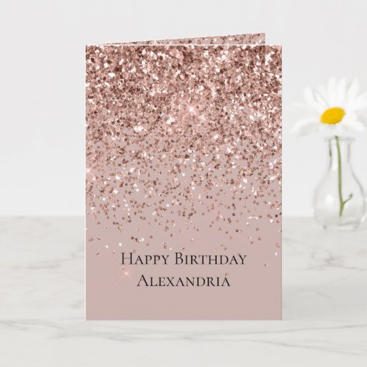 マウヴバラ金ゴールドグリッタースパークル カード (小さな植物)