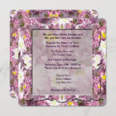 マウヴビクトリアンフローラ結婚 招待状 (正面/裏面)