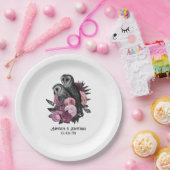 マウヴフローラグラムゴシックフール ペーパープレート (パーティー)