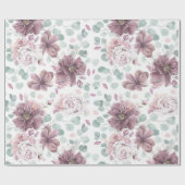 マウヴフローラユーカリ葉エレガントス ラッピングペーパー (フラット)