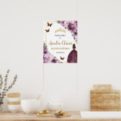 マウヴプラムパープルフローラプリンセス金ゴールドキンセアニラ ポスター (キッチン)