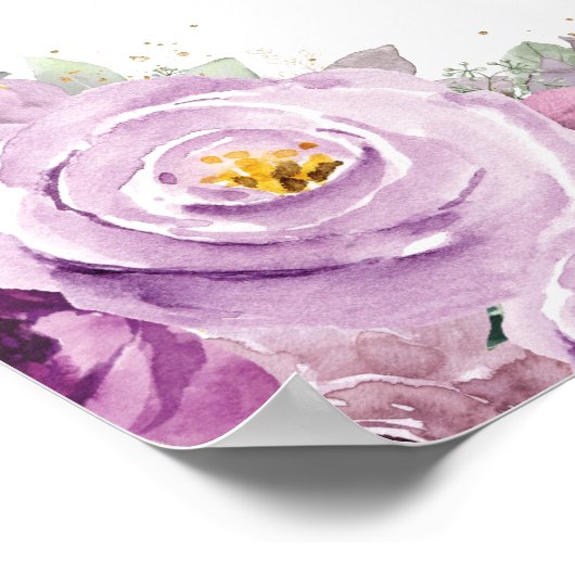 マウヴプラムパープルフローラプリンセス金ゴールドキンセアニラ ポスター (角)