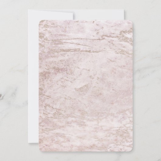 マウヴモダンのマーブルとバラ金ゴールド結婚 招待状 (裏面)