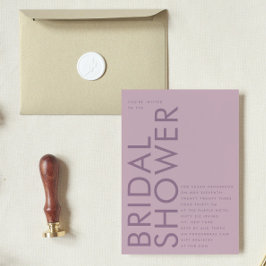 マウヴモダンパープル薄紫名ブライダルシャワー 招待状