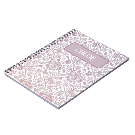 マウヴヴィンテージ植物模様 ノートブック (左側)