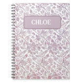 マウヴヴィンテージ植物模様 ノートブック (正面)