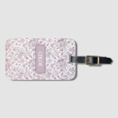マウヴヴィンテージ植物模様 ラゲッジタグ (正面横)