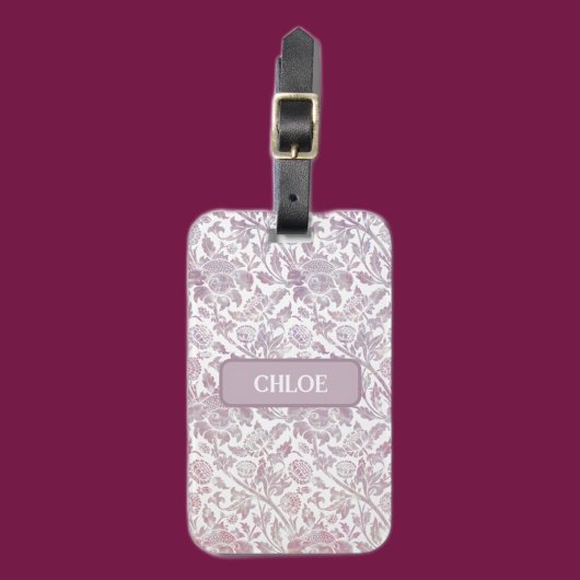 マウヴヴィンテージ植物模様 ラゲッジタグ