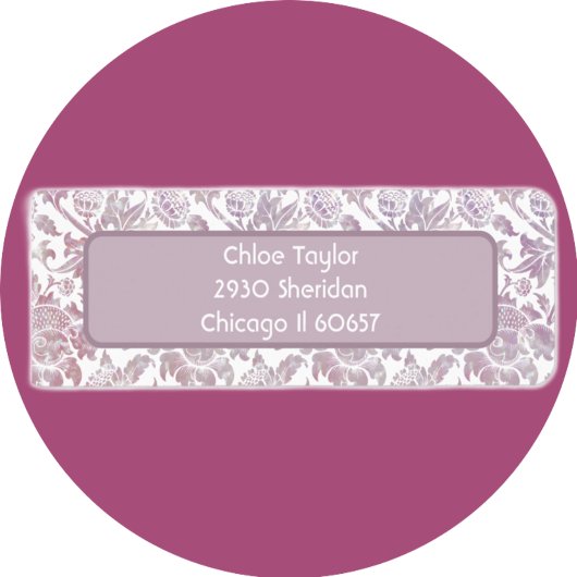 マウヴヴィンテージ植物模様 ラベル