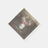 マウヴ素朴ーと金ゴールドフローラメイスン結婚ジャー スタンダードカクテルナプキン (角)