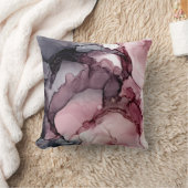 マウヴ赤面グレイ抽象芸術 クッション (ブランケット)