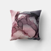 マウヴ赤面グレイ抽象芸術 クッション (裏面)