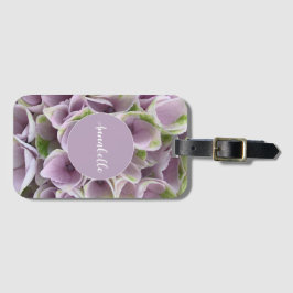 マウヴ&グリーン淡い色のアジサイ ラゲッジタグ