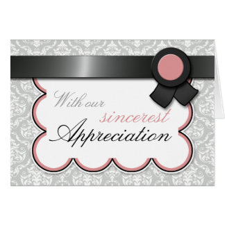 マウヴ&グレーダマスクエレガントサンキューカード