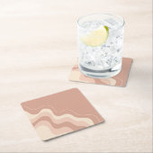 マウーブとベージュの液体抽象芸術 スクエアペーパーコースター (インサイチュ)