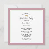 マウーブと金ゴールド | 8フォトスクエア卒業パーティー 案内状 (裏面)