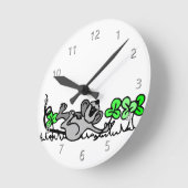 マウ遊スインシャムロック ラウンド壁時計 (傾斜)