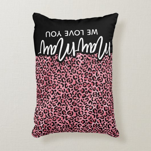 マウMawヒョウ柄カスタム枕 アクセントクッション (正面(垂直))