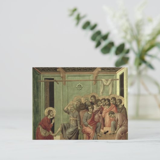 『マエスタ』:キリストが弟子たちの足を洗われる ポストカード (スタンド正面)