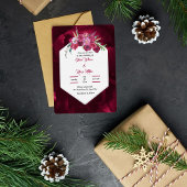 マエレガントゼンピンクフローラ結婚金ゴールド 箔招待状