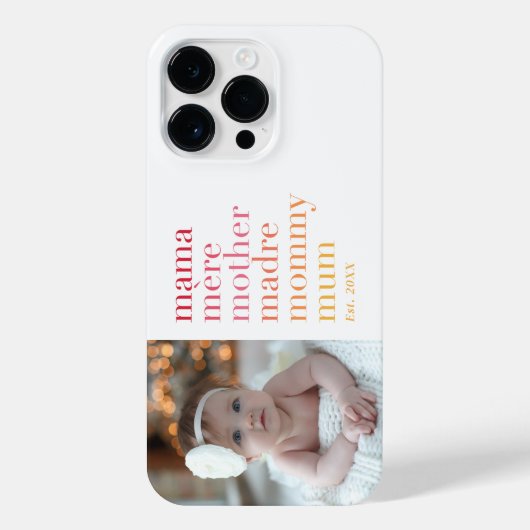 マエレガントマモダンマの母のママの写真 iPhoneケース (裏面)
