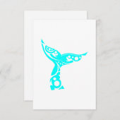 マオリのクジラの尾種族の入れ墨のターコイズのギフトのアイディア 出欠カード (正面/裏面)