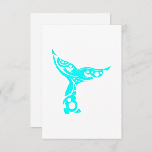 マオリのクジラの尾種族の入れ墨のターコイズのギフトのアイディア 出欠カード (正面/裏面)