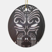 マオリのデザイン3 セラミックオーナメント (左)