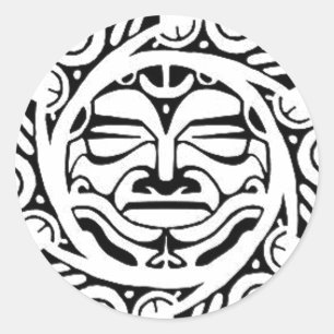 マオリのマスク ラウンドシール