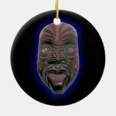 マオリの切り分けられたマスク セラミックオーナメント (裏面)